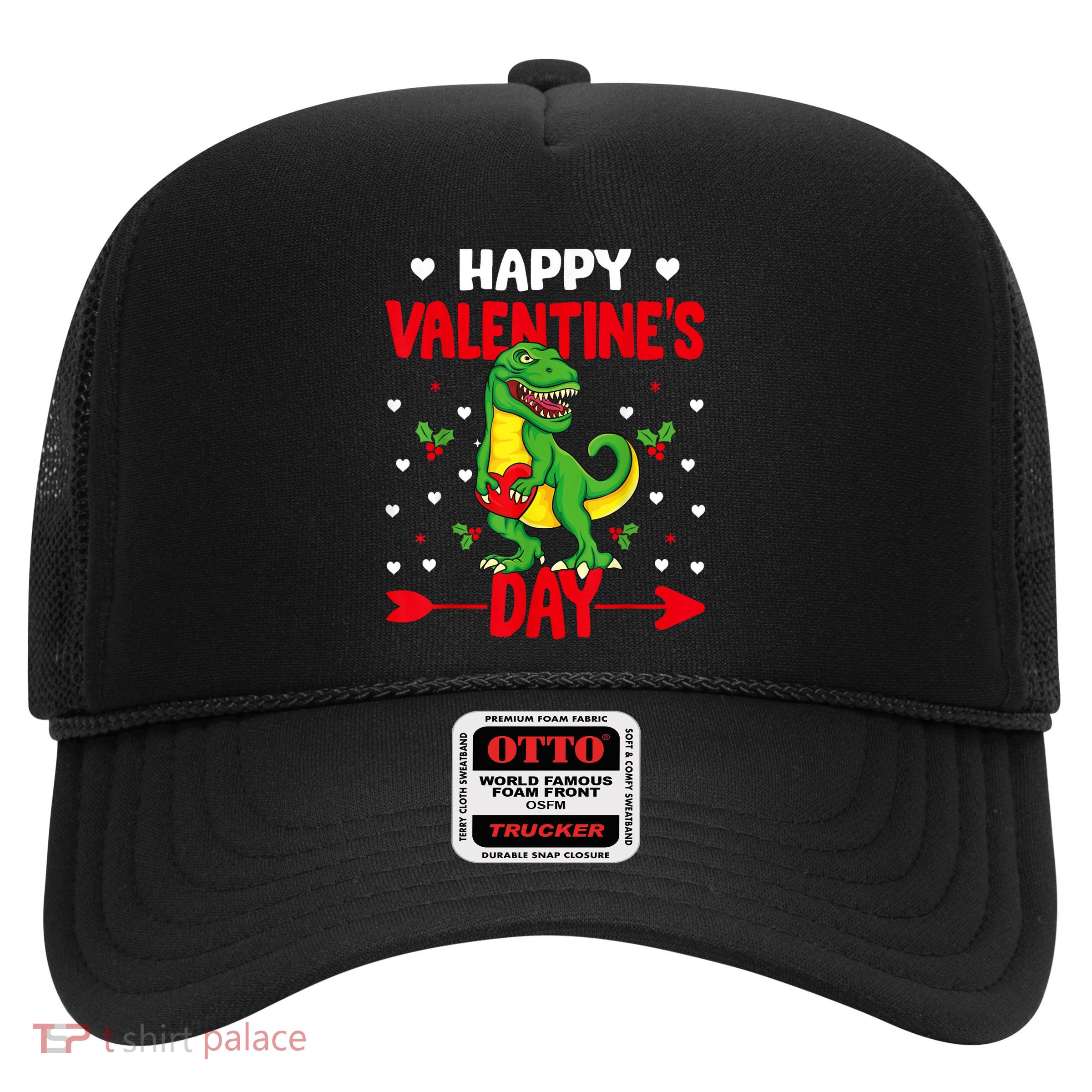 Happy ValentineS Day Dinosaur Happy ValentineS Day Outfits Trucker Hat