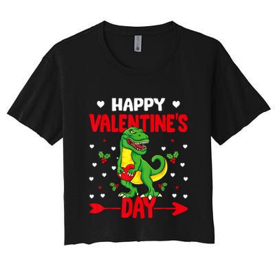Happy ValentineS Day Dinosaur Happy ValentineS Day Outfits Crop Top