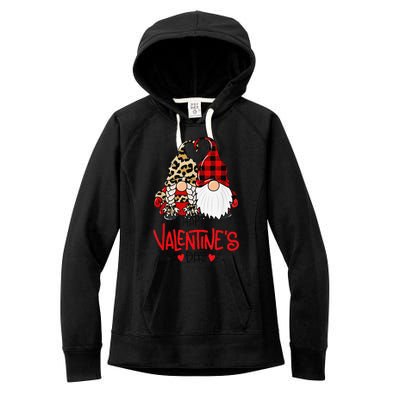 Happy Valentine's Day Gnomes Couple Valentines Day Love Women's Fleece Hoodie