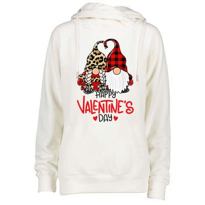 Happy Valentine's Day Gnomes Couple Valentines Day Love Womens Funnel Neck Pullover Hood