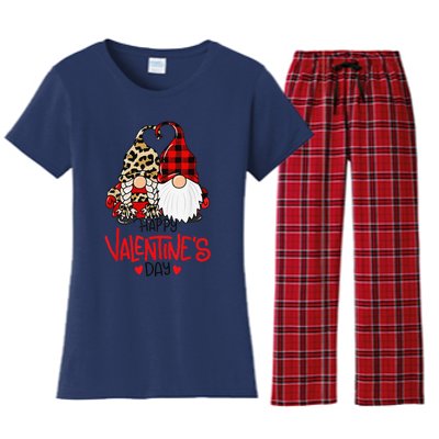 Happy Valentine's Day Gnomes Couple Valentines Day Love Women's Flannel Pajama Set