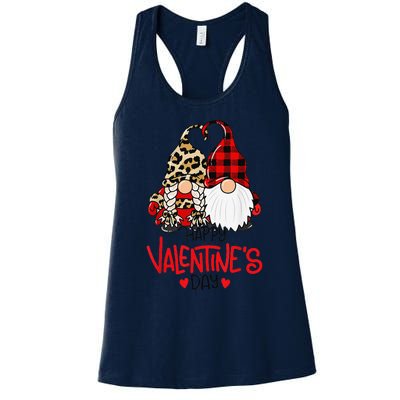 Happy Valentine's Day Gnomes Couple Valentines Day Love Women's Racerback Tank