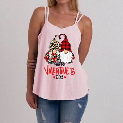 Happy Valentine's Day Gnomes Couple Valentines Day Love Women's Strappy Tank