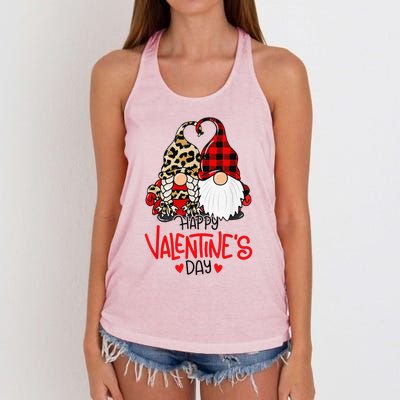 Happy Valentine's Day Gnomes Couple Valentines Day Love Women's Knotted Racerback Tank