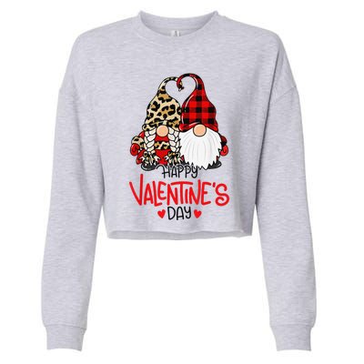 Happy Valentine's Day Gnomes Couple Valentines Day Love Cropped Pullover Crew