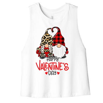 Happy Valentine's Day Gnomes Couple Valentines Day Love Women's Racerback Cropped Tank