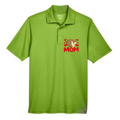 Happy Valentine's Day Hedgehog Mom Mothers Day Valentine Gift Men's Origin Performance Pique Polo