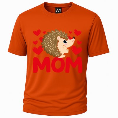 Happy Valentine's Day Hedgehog Mom Mothers Day Valentine Gift Cooling Performance Crew T-Shirt