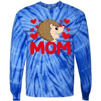 Happy Valentine's Day Hedgehog Mom Mothers Day Valentine Gift Tie-Dye Long Sleeve Shirt