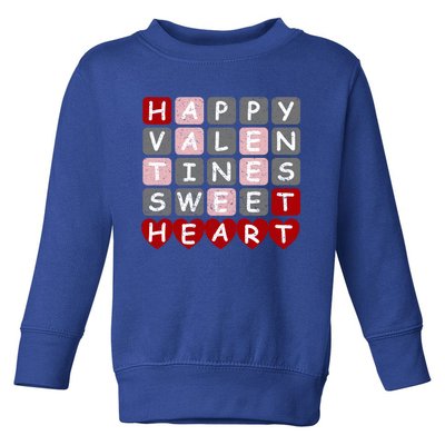 Happy Valentines Day For Word Game Lovers Gift Toddler Sweatshirt