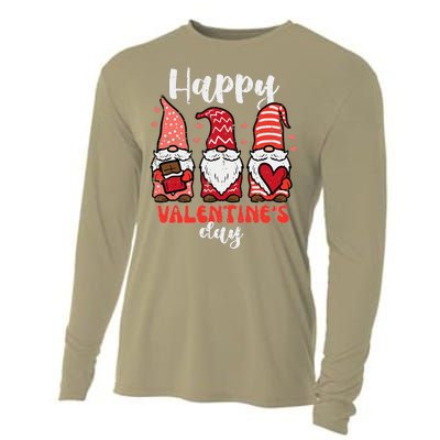 Happy Valentines Day Gnomes Cute Gnomies Women Cooling Performance Long Sleeve Crew