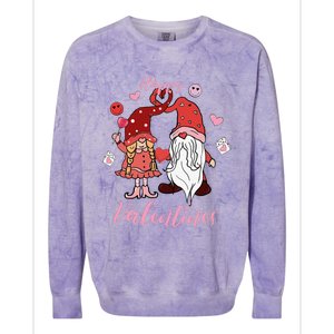 Happy Valentines Day Gnomes Dice Hearts Love Colorblast Crewneck Sweatshirt