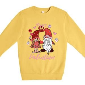 Happy Valentines Day Gnomes Dice Hearts Love Premium Crewneck Sweatshirt