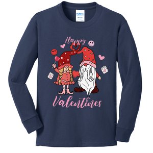 Happy Valentines Day Gnomes Dice Hearts Love Kids Long Sleeve Shirt