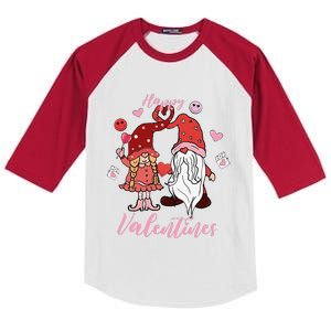 Happy Valentines Day Gnomes Dice Hearts Love Kids Colorblock Raglan Jersey