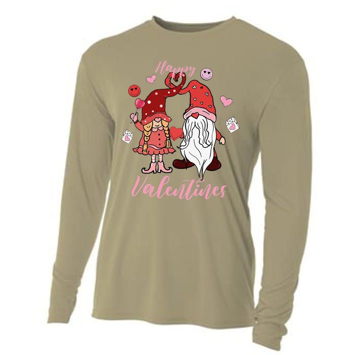 Happy Valentines Day Gnomes Dice Hearts Love Cooling Performance Long Sleeve Crew