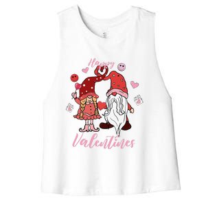 Happy Valentines Day Gnomes Dice Hearts Love Women's Racerback Cropped Tank