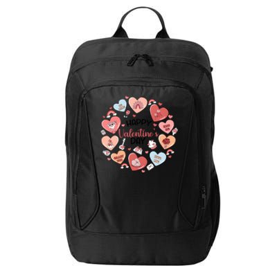 Happy ValentineS Day Conversation Hearts Valentine City Backpack