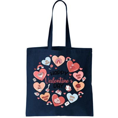 Happy ValentineS Day Conversation Hearts Valentine Tote Bag