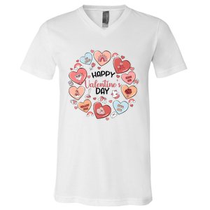 Happy ValentineS Day Conversation Hearts Valentine V-Neck T-Shirt