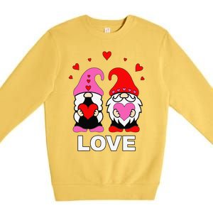 Happy Valentines Day Gnomes Elves Elf Love Anniversary Premium Crewneck Sweatshirt