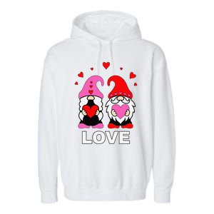 Happy Valentines Day Gnomes Elves Elf Love Anniversary Garment-Dyed Fleece Hoodie