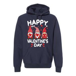 Happy Valentines Day Gnomes Funny Matching Three Gnomies Premium Hoodie