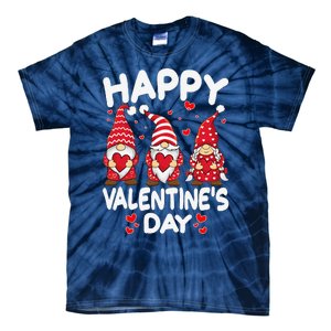 Happy Valentines Day Gnomes Funny Matching Three Gnomies Tie-Dye T-Shirt