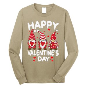 Happy Valentines Day Gnomes Funny Matching Three Gnomies Long Sleeve Shirt