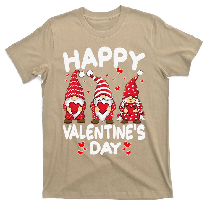 Happy Valentines Day Gnomes Funny Matching Three Gnomies T-Shirt