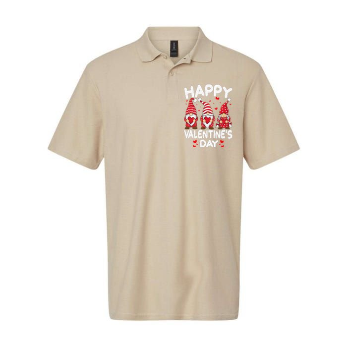 Happy Valentines Day Gnomes Funny Matching Three Gnomies Softstyle Adult Sport Polo