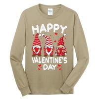 Happy Valentines Day Gnomes Funny Matching Three Gnomies Tall Long Sleeve T-Shirt