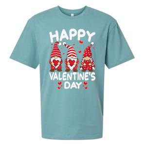 Happy Valentines Day Gnomes Funny Matching Three Gnomies Sueded Cloud Jersey T-Shirt