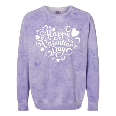 Happy Valentines Day Shaped Heart Colorblast Crewneck Sweatshirt