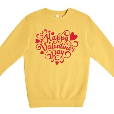 Happy Valentines Day Shaped Heart Premium Crewneck Sweatshirt