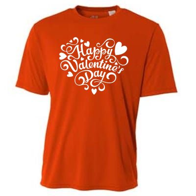 Happy Valentines Day Shaped Heart Cooling Performance Crew T-Shirt