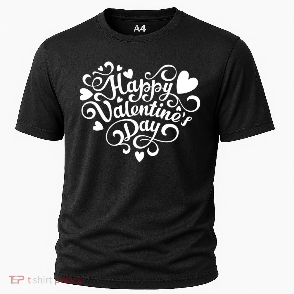 Happy Valentines Day Shaped Heart Performance Shirt