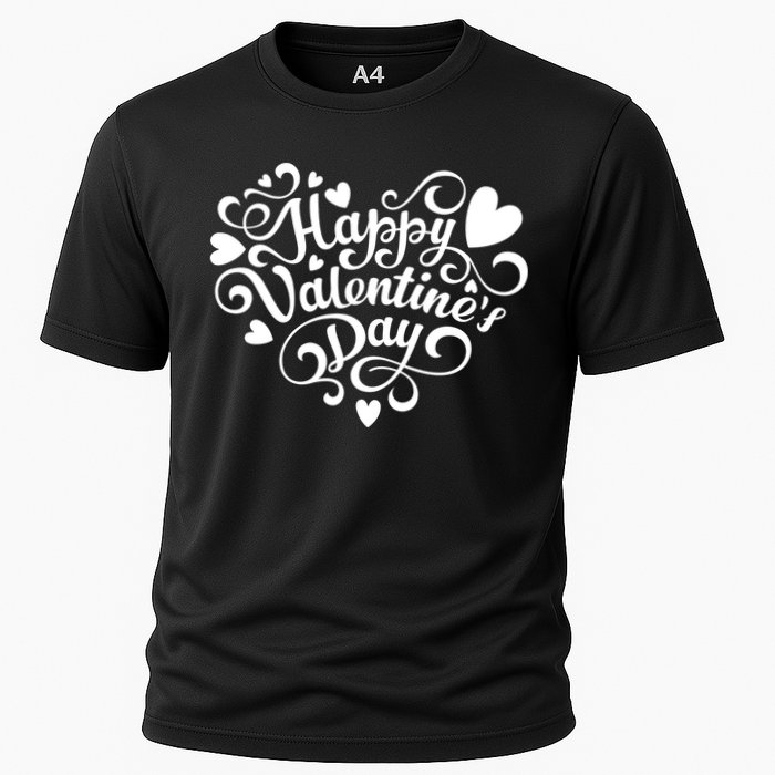 Happy Valentines Day Shaped Heart Cooling Performance Crew T-Shirt