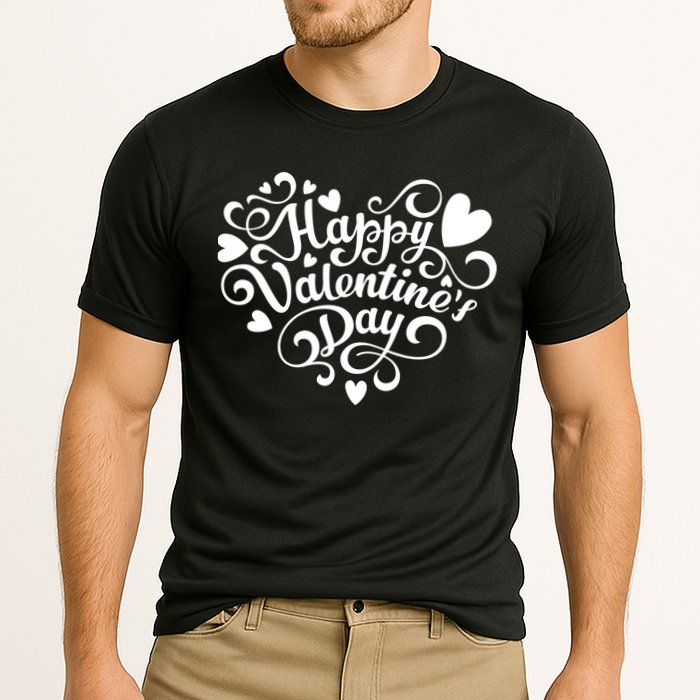 Happy Valentines Day Shaped Heart Cooling Performance Crew T-Shirt
