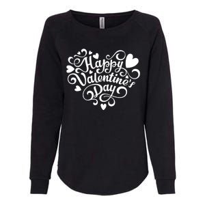 Happy Valentines Day Shaped Heart Womens California Wash Sweatshirt