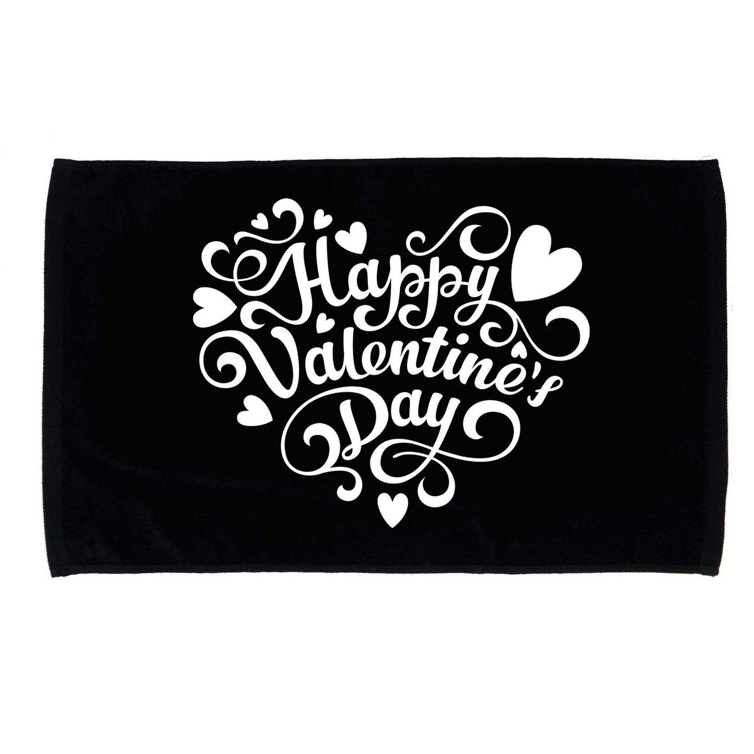 Happy Valentines Day Shaped Heart Microfiber Hand Towel
