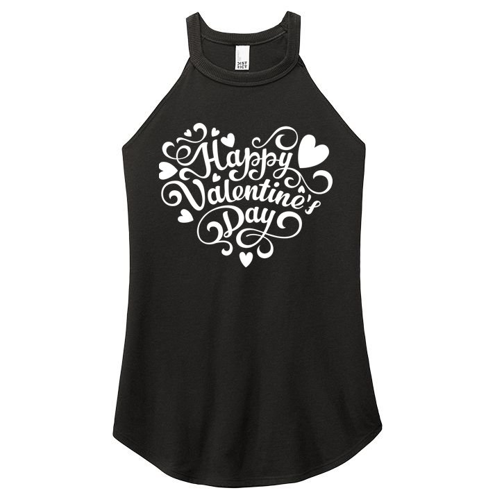 Happy Valentines Day Shaped Heart Women's Perfect Tri Rocker Tank