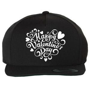 Happy Valentines Day Shaped Heart Wool Snapback Cap