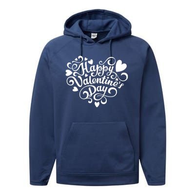 Happy Valentines Day Shaped Heart Performance Fleece Hoodie