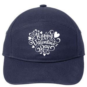 Happy Valentines Day Shaped Heart 7-Panel Snapback Hat