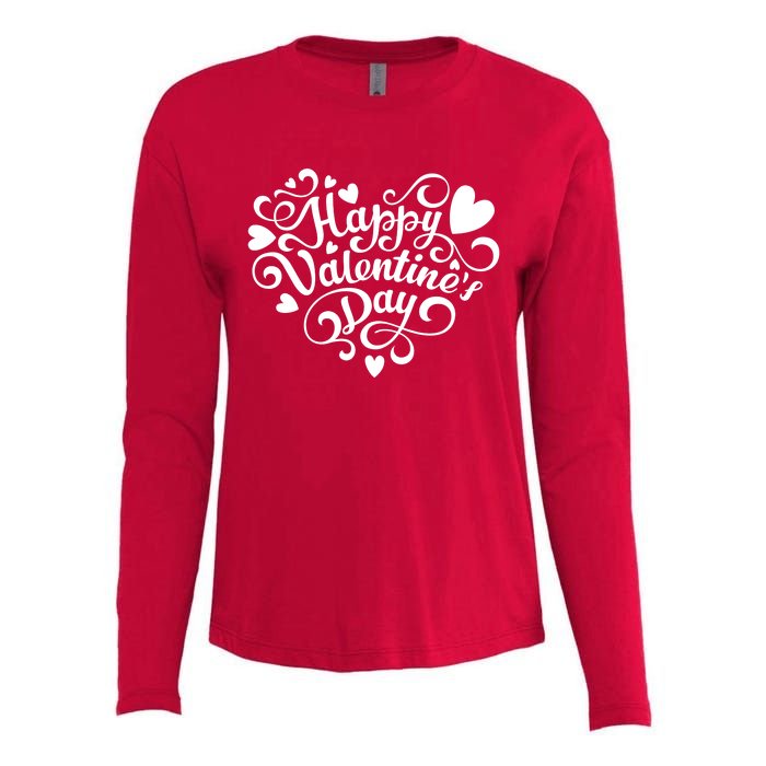 Happy Valentines Day Shaped Heart Womens Cotton Relaxed Long Sleeve T-Shirt