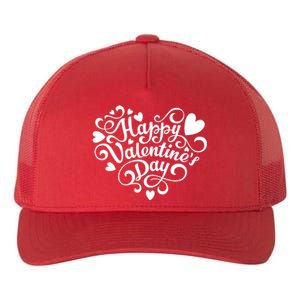 Happy Valentines Day Shaped Heart Yupoong Adult 5-Panel Trucker Hat