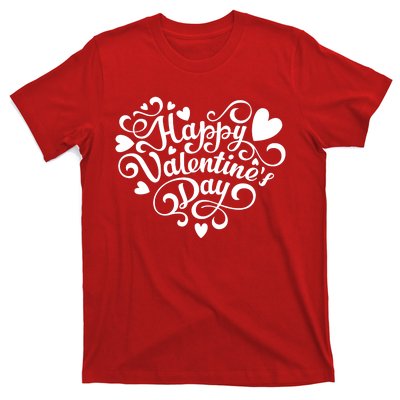 Happy Valentines Day Shaped Heart T-Shirt