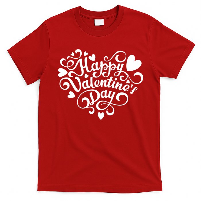 Happy Valentines Day Shaped Heart T-Shirt