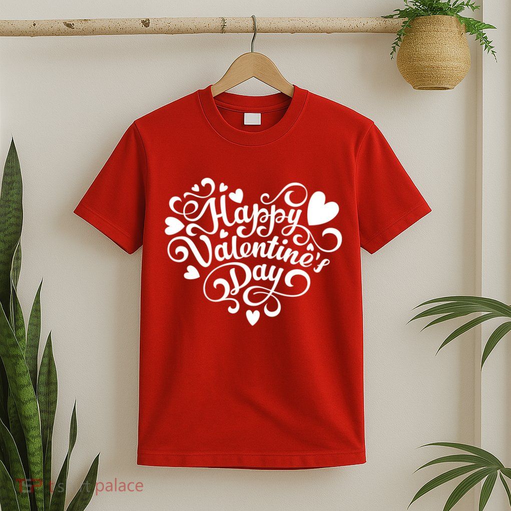 Happy Valentines Day Shaped Heart T-Shirt